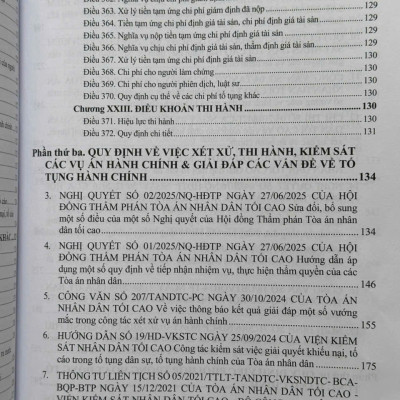 Sách Luật Tố Tụng Hành Chính năm 2015 sđ, bs năm 2025 và Các Văn Bản Hướng Dẫn Thi Hành (V2595D)