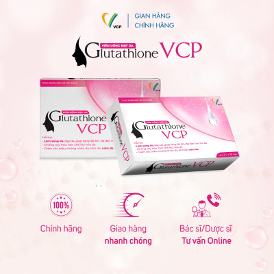 [Combo 3 hộp] TPBVSK Viên uống đẹp da Glutathione VCP - Hỗ trợ làm sáng da, giảm các triệu chứng nhăn da, khô da, nám da - Hộp 20 viên