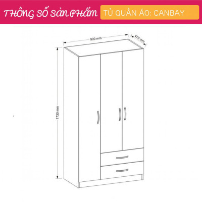 Tủ để quần áo cho bé bằng gỗ SMLIFE Canbay