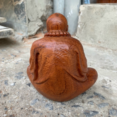 Tượng đạt ma sư tổ bằng gỗ hương đá kt 15×14×8cm