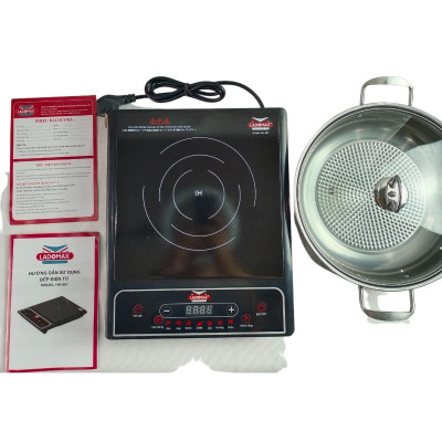 Bếp từ đơn Ladomax công suất 2000W, bếp điện từ mặt kiếng chịu lực HA-667 (Tặng Kèm Nồi Lẩu) - Hàng Chính Hãng