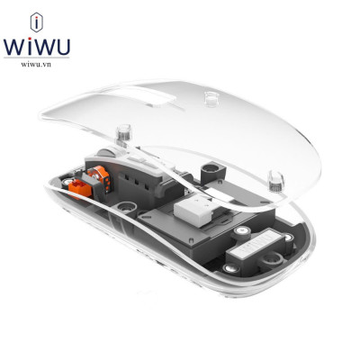 Chuột quang không dây cho IPad , Laptop , Macbook hiệu WIWU Mouse Crystal WM105 thiết kế trong suốt lộ cơ - hàng chính hãng
