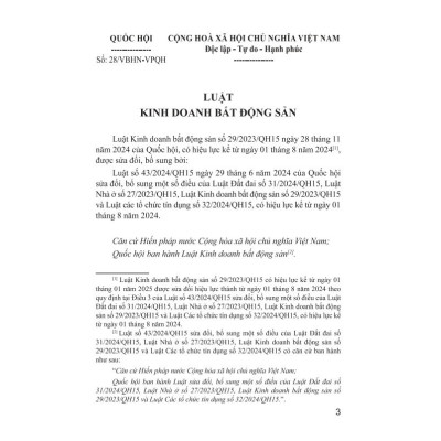 Sách - Luật Kinh Doanh Bất Động Sản (Sửa Đổi Bổ Sung Năm 2024) - ndbooks