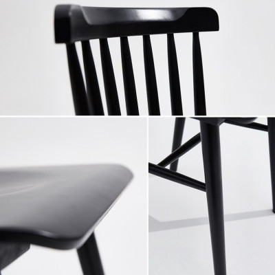 GHẾ BÀN ĂN GỖ XUẤT KHẨU MÀU ĐEN - STOOL CHAIR BLACK