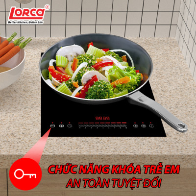 Bếp từ đơn LORCA TA-1018 PLUS - Hàng chính hãng cao cấp nhập khẩu, bo viền kim loại, công suất lớn