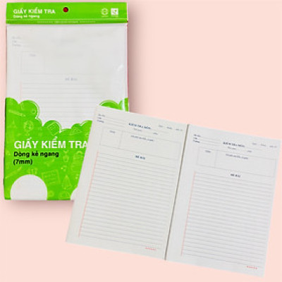 Tuanviet Books Giấy kiểm tra Kẻ ngang dành cho học sinh (Cấp 1,2,3)