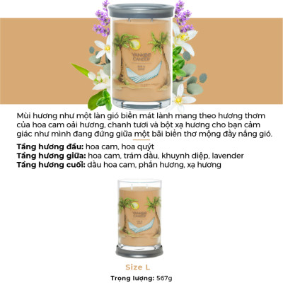 Nến ly tròn sáp đậu nành Yankee Candle size L (567g) - Sun & Sand