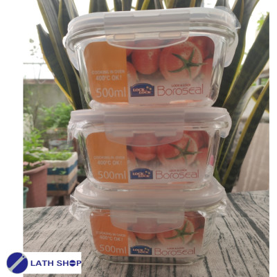 Bộ 3 Thố thủy tinh vuông Lock&Lock LLG214 500ml