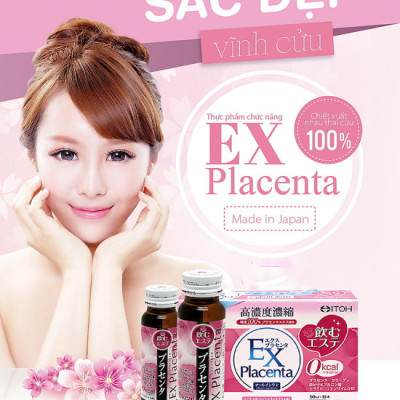 Thực phẩm chức năng nước uống chống lão hóa bổ sung Collagen Itoh EX Placenta (10 lọ x 50ml) Số 1 Nhật bản 