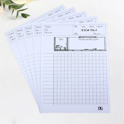 Giấy kiểm tra kẻ ngang giấy dày viết được tất cả các loại bút không bị hằng lem,12 tờ đôi  Green Art GKTL1-08 - Hàng chính hãng