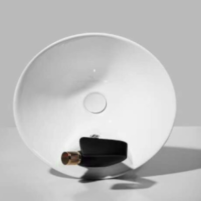 CHẬU LAVABO TRỤ TRÒN LIỀN KHỐI hình nón rất Việt Nam GROVES GRL NTT (43x43x87), men sáng bóng 100 năm