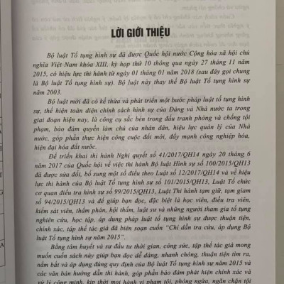 CHỈ DẪN TRA CỨU ÁP DỤNG BỘ LUẬT TỐ TỤNG HÌNH SỰ NĂM 2015