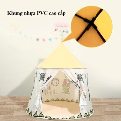 Lều Thổ Dân, Lều Vải Cho Bé Bằng Khung Thép, Nhựa PVC Chắc Chắn, Vải Bền Đẹp- Hàng Chính Hãng.