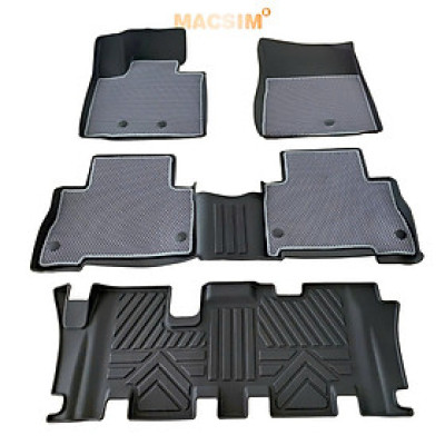 Thảm 2 lớp (sd3) dạng lưới lục giác Kia Sorento 2014-2020 (ghi) bề mặt cao su siêu sạch nhãn hiệu Macsim