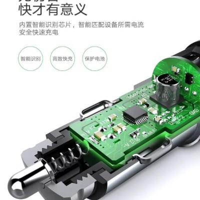 Ugreen UG50591CD169TK 3.6A màu Xám Bộ sạc ô tô 2 cổng USB cao cấp - HÀNG CHÍNH HÃNG