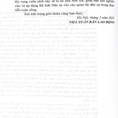 Chỉ dẫn tra cứu áp dụng Bộ luật Dân sự năm 2015 (Tái bản lần thứ nhất có sửa đổi bổ sung)