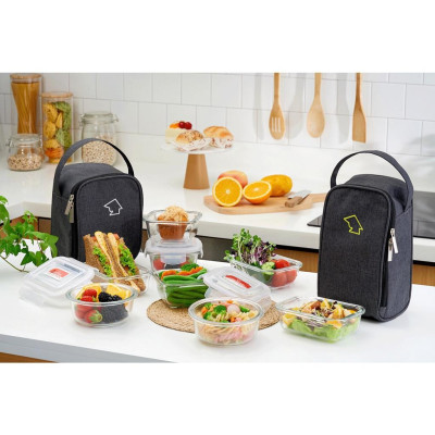 Bộ 2 hộp đựng cơm thực phẩm trữ thức ăn thủy tinh chịu nhiệt COBA