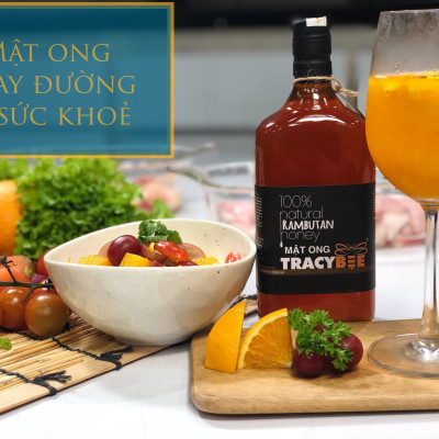 Hộp đôi quà tặng mật ong hoa chôm chôm Tracybee 600ml