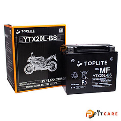 Bình Ắc Quy Toplite YTX20L-BS 12V 18.9Ah Cho Harley 1803 Honda Goldwing Chính Hãng Bảo Hành 6 Tháng