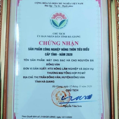 MẬT ONG BẠC HÀ VIETGAP CHÍNH HÃNG 350ML, MẬT ONG BẠC HÀ PO MỶ OCOP HÀ GIANG NGUYÊN CHẤT