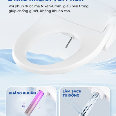 Nắp Bồn Cầu Thông Minh LUVA LB525 Xuất Hàn Quốc, BH 3 năm Đổi Lỗi 100 Ngày, Công Nghệ Hàn Siêu Âm