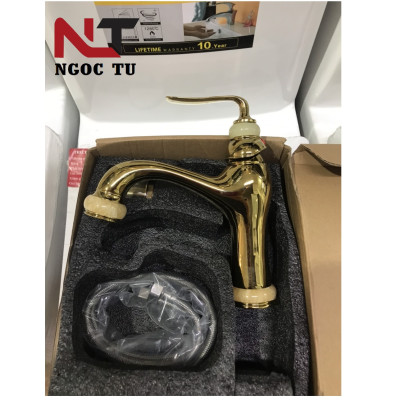 Vòi rửa mặt thân thấp mạ vàng GB8766B, sang trọng, quý phái, đẳng cấp quý tộc