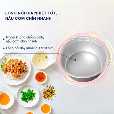 Nồi cơm điện nắp rời Sharp 9 lít KSH-H90V - Hàng chính hãng