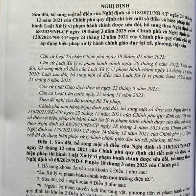Luật Xử Lý Vi Phạm Hành Chính ( Sửa Đổi, Bổ Sung Năm 2025) Các Quy Định Chi Thiết Và Biện Pháp Thi Hành
