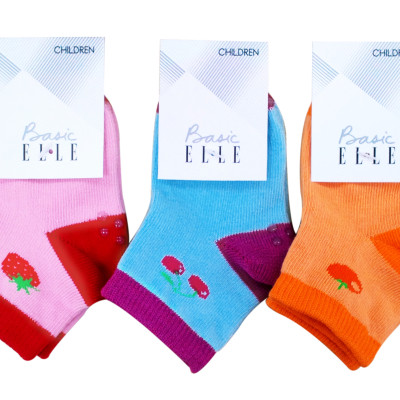 Combo tiết kiệm 10% 3 đôi vớ tất chống trượt cho trẻ 2-3 tuổi Basic ELLE EBK05
