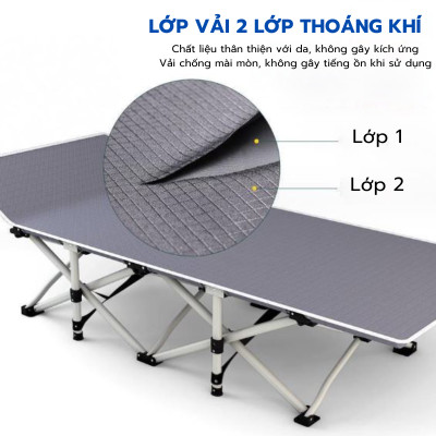 Giường gấp nhỏ gọn, dễ dàng mang theo, thích hợp nhiều không gian văn phòng, cắm trại, thư giãn, chính hãng Nikita