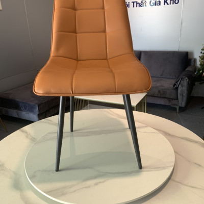 Bộ bàn ăn mặt đá phiến chân chéo chữ X kết hợp ghế Loft chấm bi