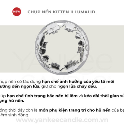 Chụp nến trang trí Yankee Candle - Matte Silver Kitten