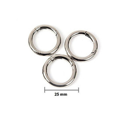 Set 3 Vòng Khuyên Tròn Hiện Đại, Móc Khoen Chùm Khóa Trơn Kim Loại Màu Bạc, Móc Chùm Chìa Khóa, Móc Đa Năng - TakyHome 5070