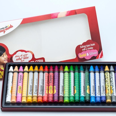 Hộp Bút Sáp 24 Màu Thiên Long Jumbo CR-C036