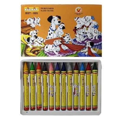 Viết Sáp Màu Chó Đốm BS-005 (12 Màu) - Mẫu Bao Bìa Màu Cam