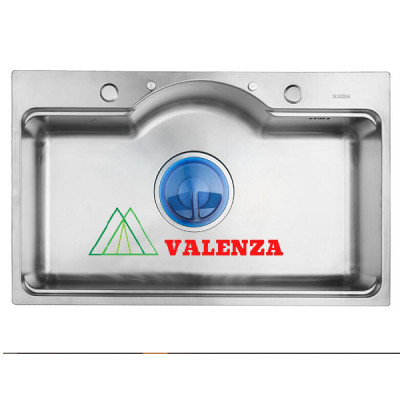 Chậu rửa bát inox304 bán nguyệt 5li chống xước 7546 Valenza, vòi rửa bát rút dây nóng lạnh 01, bộ xả 18cm, khay inox, rổ inox lỗ, bình rửa bát, rửa ly cốc