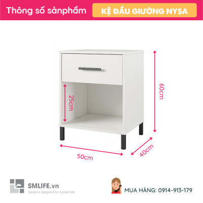 Kệ Để Đầu Giường Kiểu Dáng Nhỏ Gọn SMLIFE Nysa