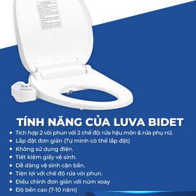 Nắp bồn cầu thông minh LUVA BIDET - LB203