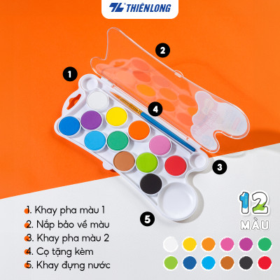 Bộ 12 Màu nước dạng nén Thiên Long Colokit WACO-C001