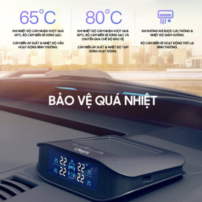 Cảm biến áp suất lốp ô tô Lifepro L638 Hàng chính hãng