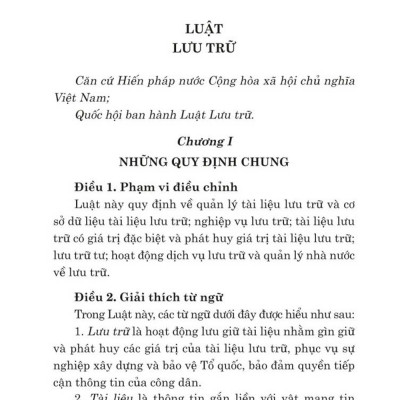 Luật lưu trữ năm 2024 - bản in 2024