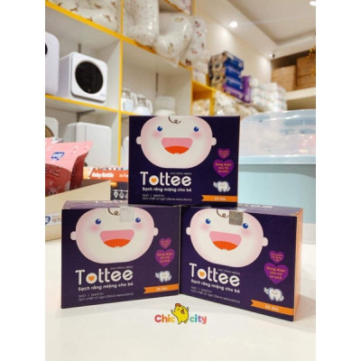 Gạc rơ lưỡi Tottee (thương hiệu Dr.papie) tinh chất cỏ ngọt ngăn ngừa răng miệng cho trẻ sơ sinh