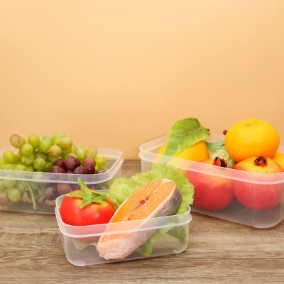 Bộ 3 hộp thực phẩm chữ nhật Hokkaido 750-1500-2500ml