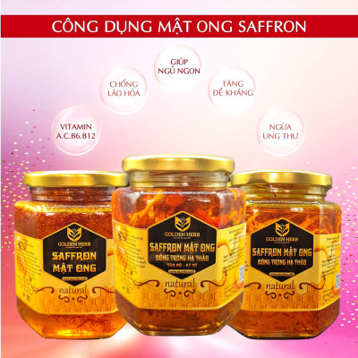 Mật Ong Ngâm Saffron 180ml/lọ Golden Herb