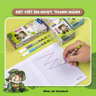 Bút Gel 0.5 mm - Nhân Vật Akooland Tahi - Thiên Long Gel-012/AK - Mực Đen