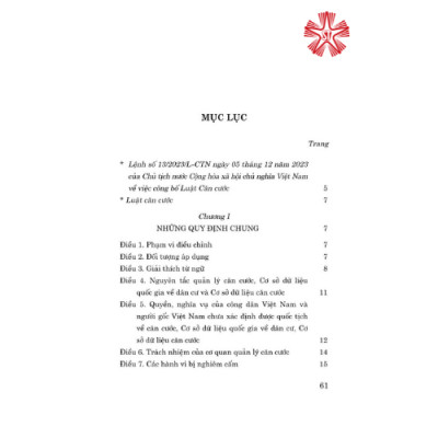 Luật Căn cước công dân (bản in 2024)