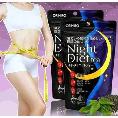 Trà Night Diet Tea Orihiro Cho Người Mỡ Bụng 24 túi Nhật Bản