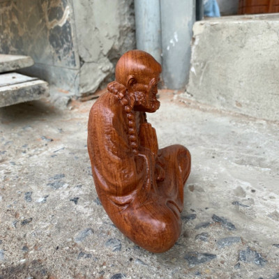 Tượng đạt ma sư tổ bằng gỗ hương đá kt 15×14×8cm