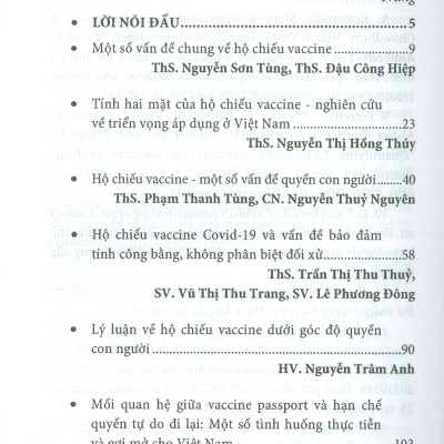 Một Số Vấn Pháp Lý Về Hộ Chiếu Vaccine (Sách chuyên khảo)