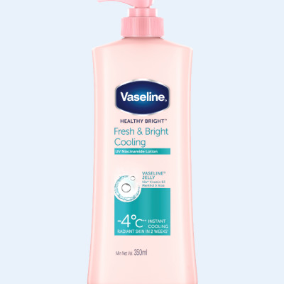 Sữa Dưỡng Thể 350Ml Vaseline Dưỡng Ẩm Sáng Da Fresh & Bright 10X Niacinamide Giúp Da Sáng Khỏe Mịn Căng Tinh Chất Menthol Mát Lạnh Như Tuyết Tan Trên Da